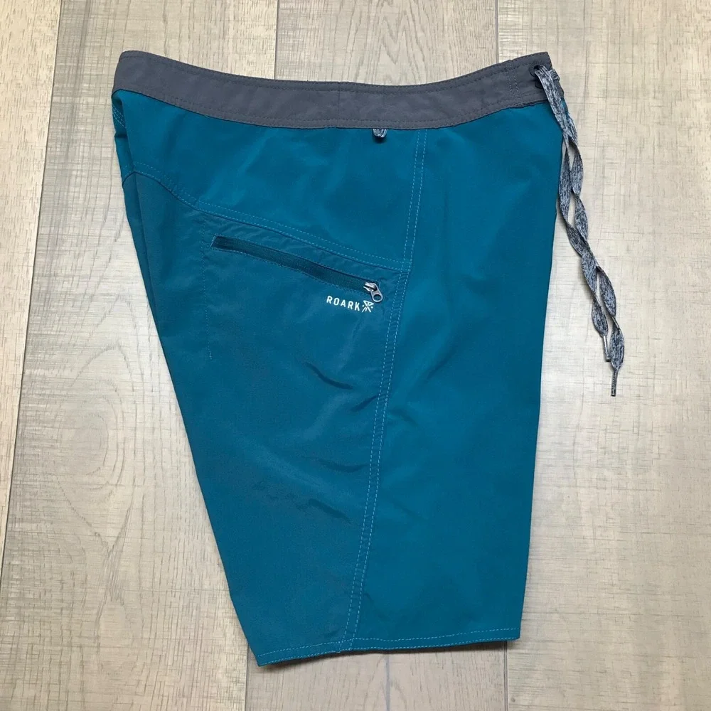 Roark Board Shorts Mens Size 28 Green Savage Series Swim Trunks Surf Performance